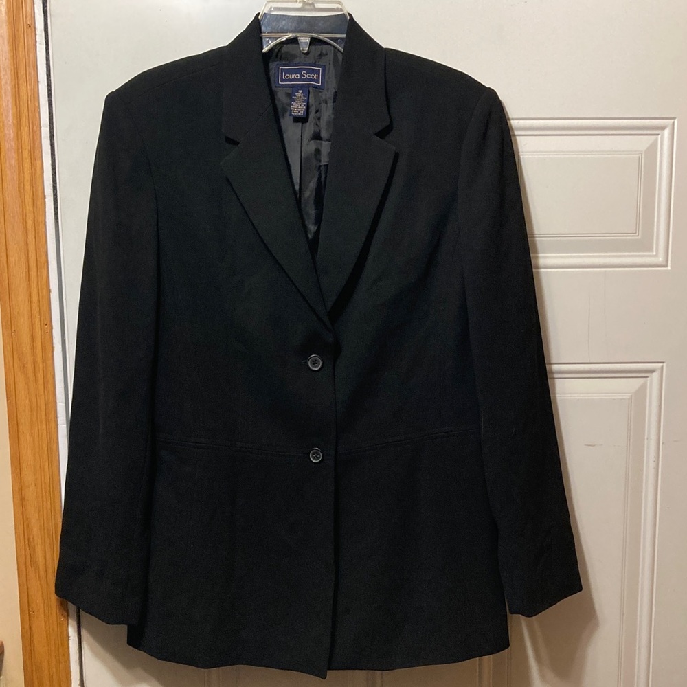 Laura Scott Black‎ Two-Button Tailored Blazer 12
